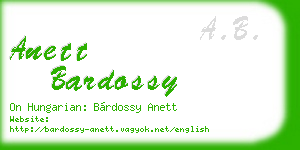 anett bardossy business card